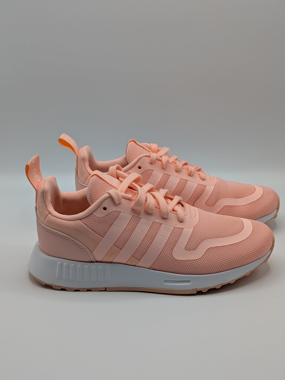Adidas Multix J Shoes Women 5 Coral Pink Lance-up Mesh Casual Running Sneakers